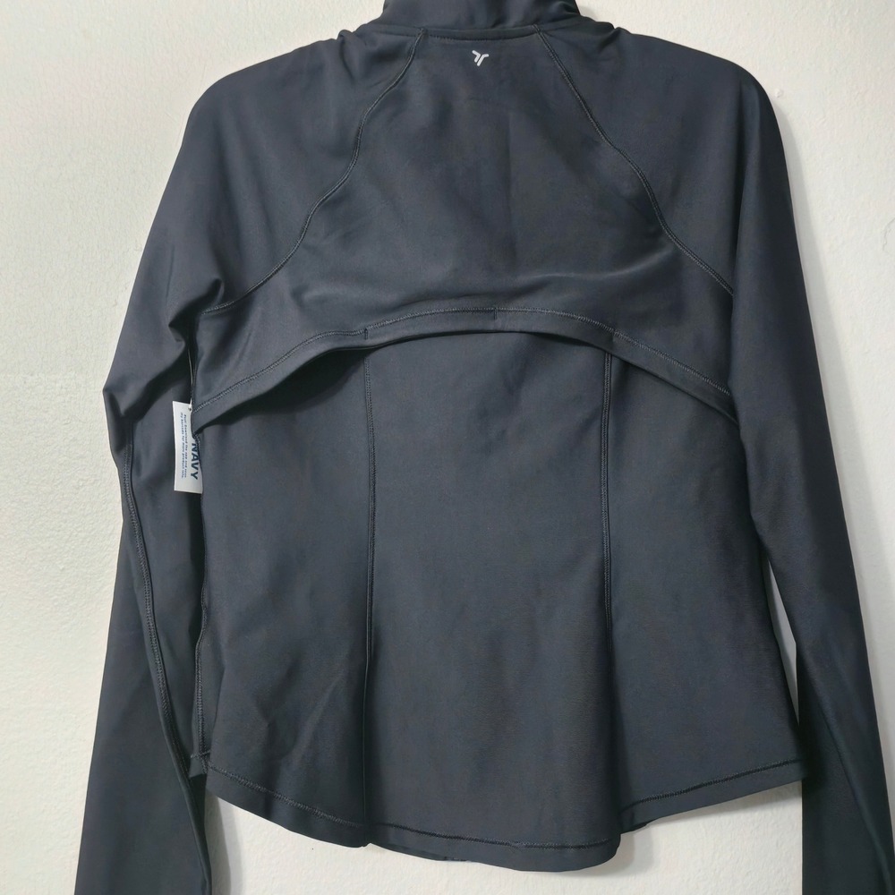 Old Navy Active Powersoft Go-Dry Full Zip Jacket Black Thumbholes Womens Medium - Picture 3 of 8